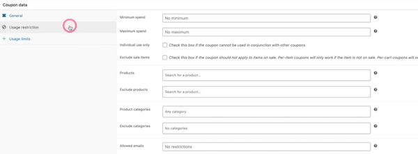 设置优惠码的使用条件