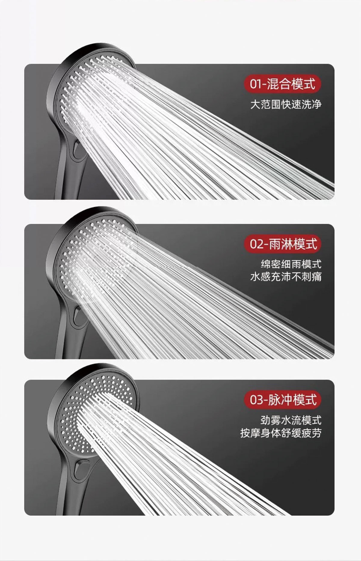 图片[8]-LEUNTA增压可调花洒大气面板超级增压多档位高级ABS手动空气花洒-万荀网