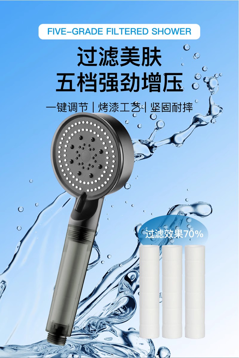 图片[2]-LEUNITA增压过滤花洒净水除垢通用滤芯自动过滤大面板透明花洒-万荀网