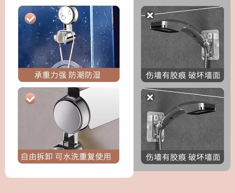 图片[2]-LEUNITA免打孔吸盘式浴室多功能支架强力吸盘升级吸湿耐用固定器-万荀网